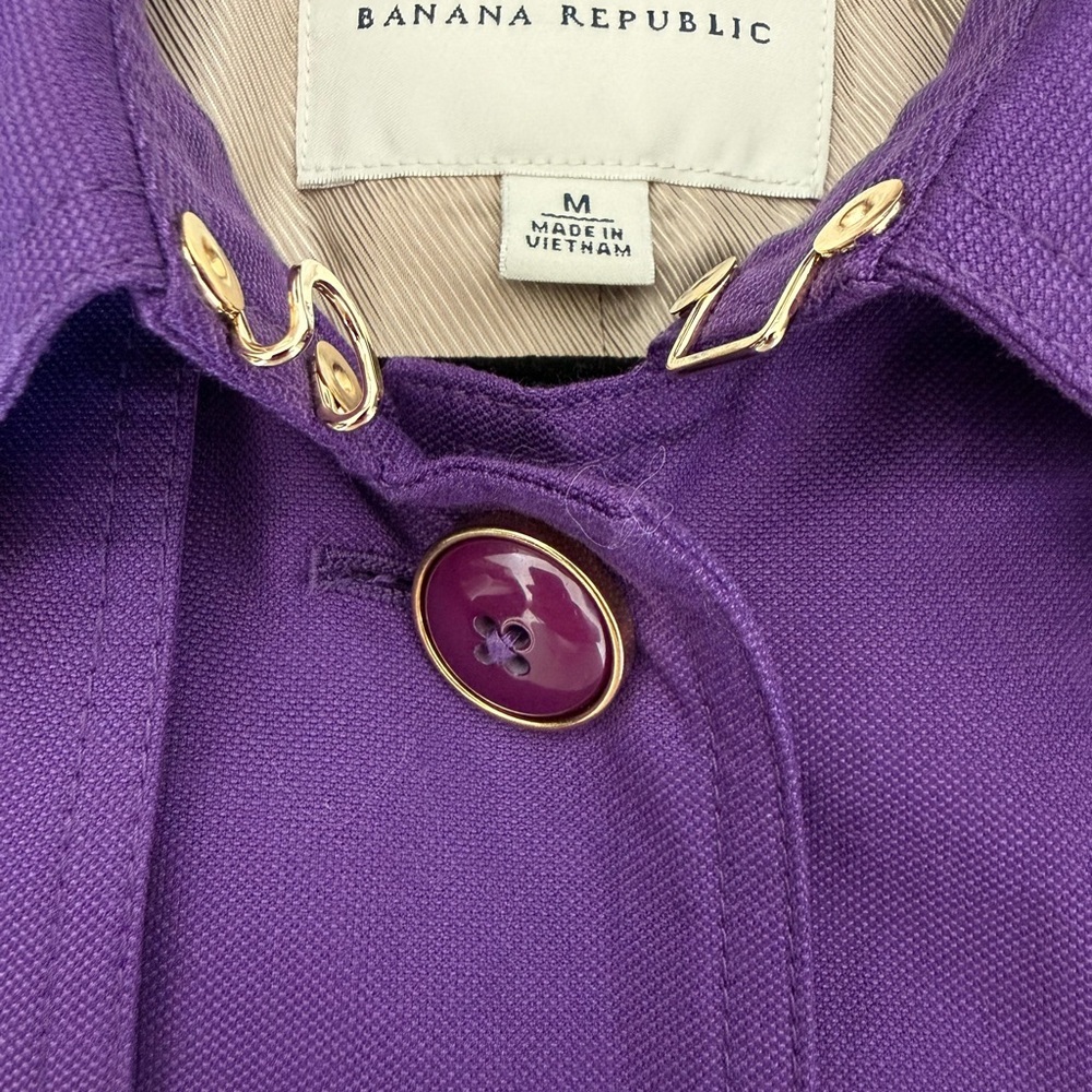 NEW Banana Republic Violet Purple Trench Coat - Picture 10 of 15